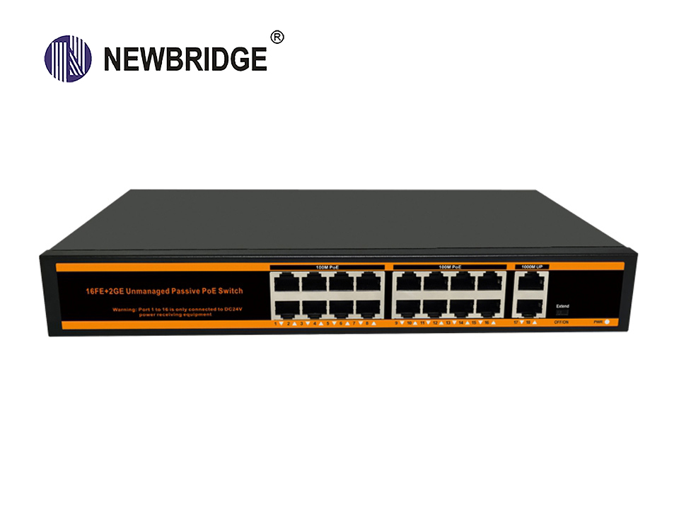 16 port PoE 10/100Mbps+2 LAN 1Gbps,250W ND-FP1620G Non-standard PoE switch