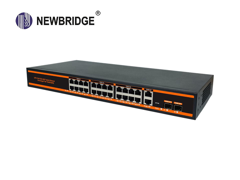 24 port PoE 10/100Mbps+2 LAN 1Gbps+2*1Gbps SFP,300W ND-HP2422G standard PoE switch